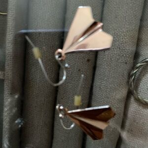 Elegant Gold Paper Plane Earrings